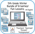 5th Grade Math Bundle - Winter-Themed