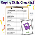 100 Digital and Print Coping Skills Cards with Checklists Sorting Mats and More