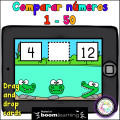Comparar Numeros con cocodrilos 1 - 50 Boom Cards™ | Digital Task Cards