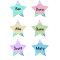 Printable Chevron Star Student Name Labels, Star Name Tags, Star Labels