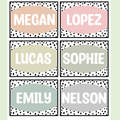 Printable Spotty Boho Neutral Student Name Labels, Editable Classroom Labels