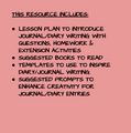 JOURNAL & DIARY WRITING: LESSON PLAN, SUGGESTED READING & TEMPLATES