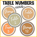 Printable boho neutral Table, Team and group Numbers, Table Signs