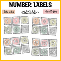 Printable spotty Boho Number Labels, Classroom Calendar Number