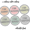 Printable Boho Neutral Spotty Student Affirmation Cards, Affirmation Labels