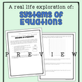 Systems of Equations Mini Project - When Will I Ever Use This?