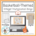 Basketball-Themed Integer Multiplication Bingo Game