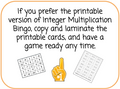 Basketball-Themed Integer Multiplication Bingo Game