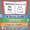 Ramona the Pest Novel Study