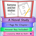 Ramona and Her Mother Novel Study