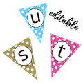 Printable Polka Dots Bunting Banners, Editable Classroom Bunting Banners, Decor