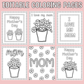 Mother's Day Coloring Worksheets, Spring Coloring Activity, Coloring Pages