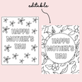 Mother's Day Coloring Worksheets, Coloring Pages for Kids, Editable