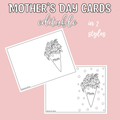 Mother's Day Cards, Mother's Day Activity, Editable Coloring Cards, Printable