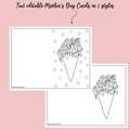 Mother's Day Cards, Mother's Day Activity, Editable Coloring Cards, Printable