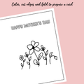  Printable Mother's Day Cards, Mother's Day Coloring Page, Editable 