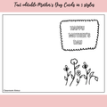  Printable Mother's Day Cards, Mother's Day Coloring Page, Editable 