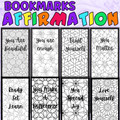 Affirmation Bookmarks to Color Self Love 8 Bookmark Coloring Pages