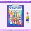 Lowercase Alphabet Bingo Cards with Block Letters Game - 5x5