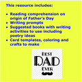 FATHER'S DAY READING/WRITING/CRAFTS FOR YOUR CLASS