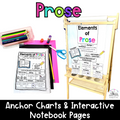 Elements of Prose Anchor Charts & Interactive Notebook Pages