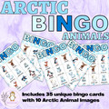 Arctic Animal Bingo Cards Activity Game for Classroom Parties - 3x3