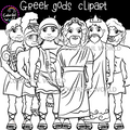 Greek gods and their symbols clipart