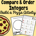 Comparing and Ordering Integers 'Build a Pizza' Activity | 6.NS.C7