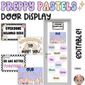 Preppy Pastels - Door Display Welcome Sign | Editable