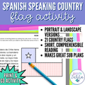 Spanish Speaking Countries Flags & Colors Vocabulary Activity - Spanish Sub plan