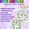 Addition and Subtraction Bump Game Cute Animals-KOALA Math Dice Game