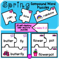 Spring Compound Word Puzzles for Word Work and Literacy Activities
