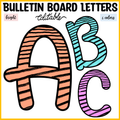 Printable Bulletin Board Letters, Editable Abstract Large Alphabet Letters