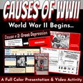 U.S. & World History | Causes of World War II | Presentation, Video & Activities
