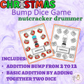 Christmas Addition and Subtraction Bump Game Nutcracker Drummer Math Dice Game