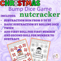 Christmas Addition and Subtraction Bump Game Nutcracker Math Dice Game Preschool