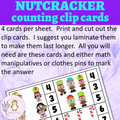 Christmas Counting Clip Cards Nutcracker Learn Numbers 0 to 10 Counting to 10