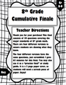 8th Grade Math Cumulative Final: 4 Versions with 39 Rigorous Questions