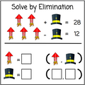 Systems of Equations Logic Picture Puzzles - New Year's Themed