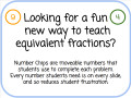 Equivalent Fractions with Number Chips - Space-themed - Digital and Printable