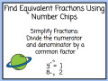 Equivalent Fractions with Number Chips - Space-themed - Digital and Printable