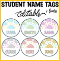 Stars Nametags, Printable Student Name Plates, Editable Name Labels, Star Tags