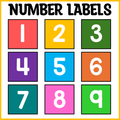 Printable Number Labels from 1 to 36. Editable Calendar Number Labels, Numbers