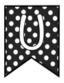 Printable Bulletin Board Bunting Banners, Polka Dots Alphabet Bunting Banners