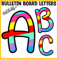 Printable Colorful Bulletin Board Letters for Kindergarten, Large Letters