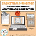 7th Grade Basketball Math Bundle - 15 Lessons/Games