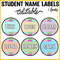 Printable Boho Student Nameplates, Editable Classroom Labels, Templates