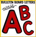 Printable Red Cute Bulletin Board Letters, Red Winter Large Alphabet Letters