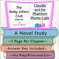 The Babysitters Club Claudia and the Phantom Phone Calls Novel Study