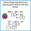 Easter-Themed Algebraic Equations - Distributive Property and Combining Like Terms - Digital and Printable